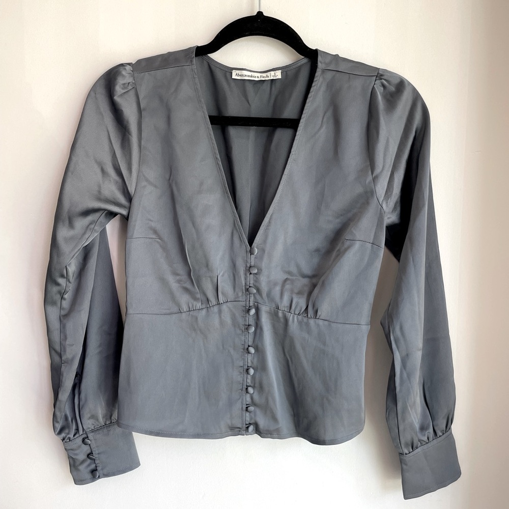 Blue Gray Blouse Size Small